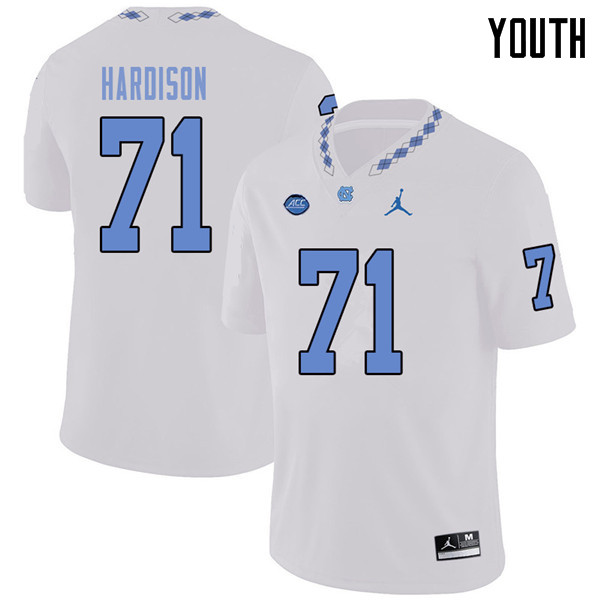 Jordan Brand Youth #71 Dee Hardison North Carolina Tar Heels College Football Jerseys Sale-White - Click Image to Close